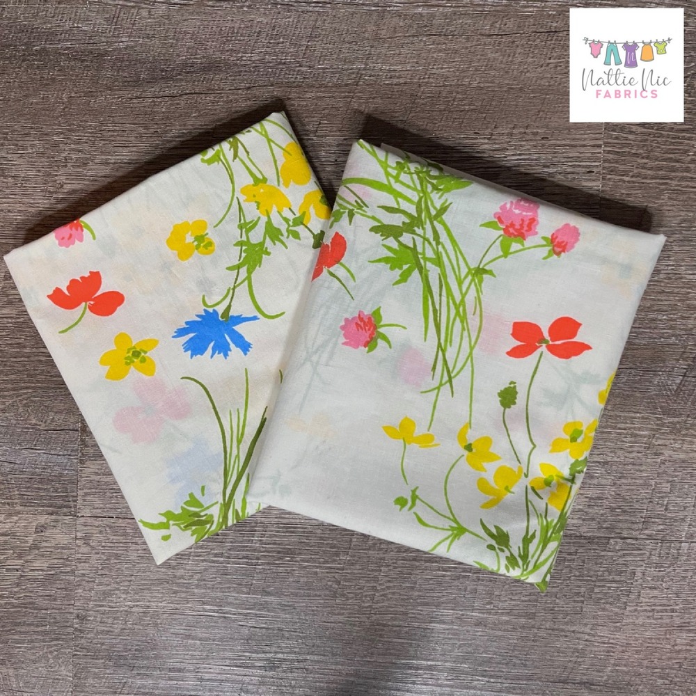 Vintage pair of pillowcases, colorful bold floral, Fieldcrest Perfection - Picture 5 of 5